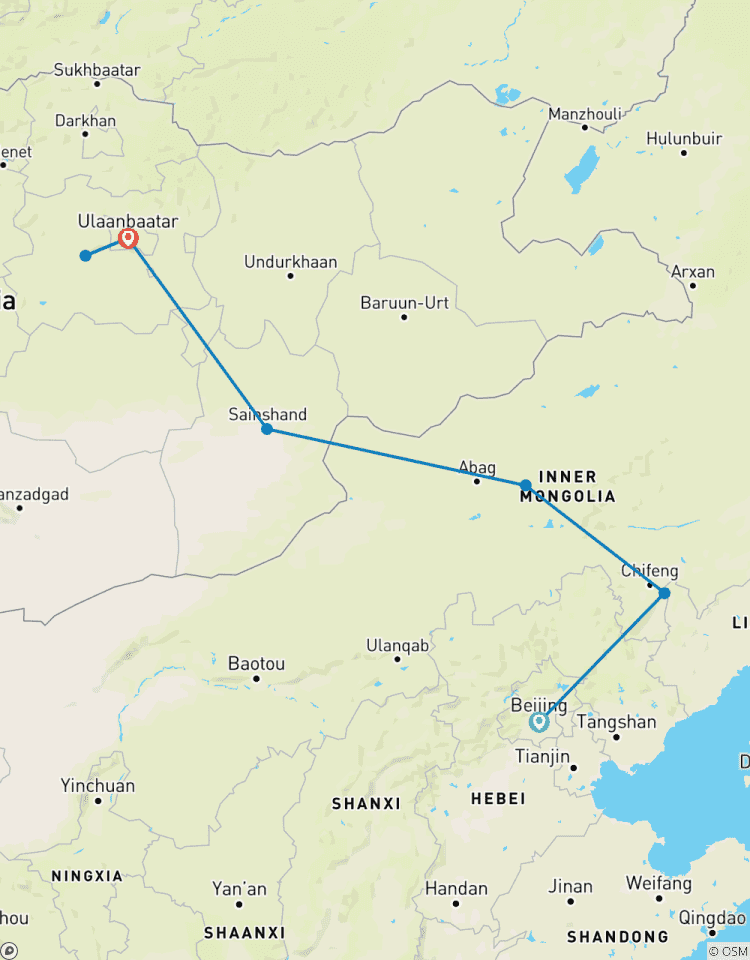 Aventure sur le chemin de fer trans-mongolien circuit