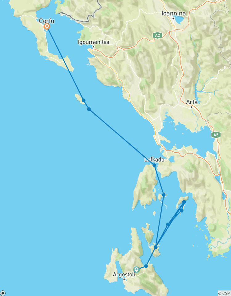 Greece Sailing Adventure: Kefalonia to Corfu Tour