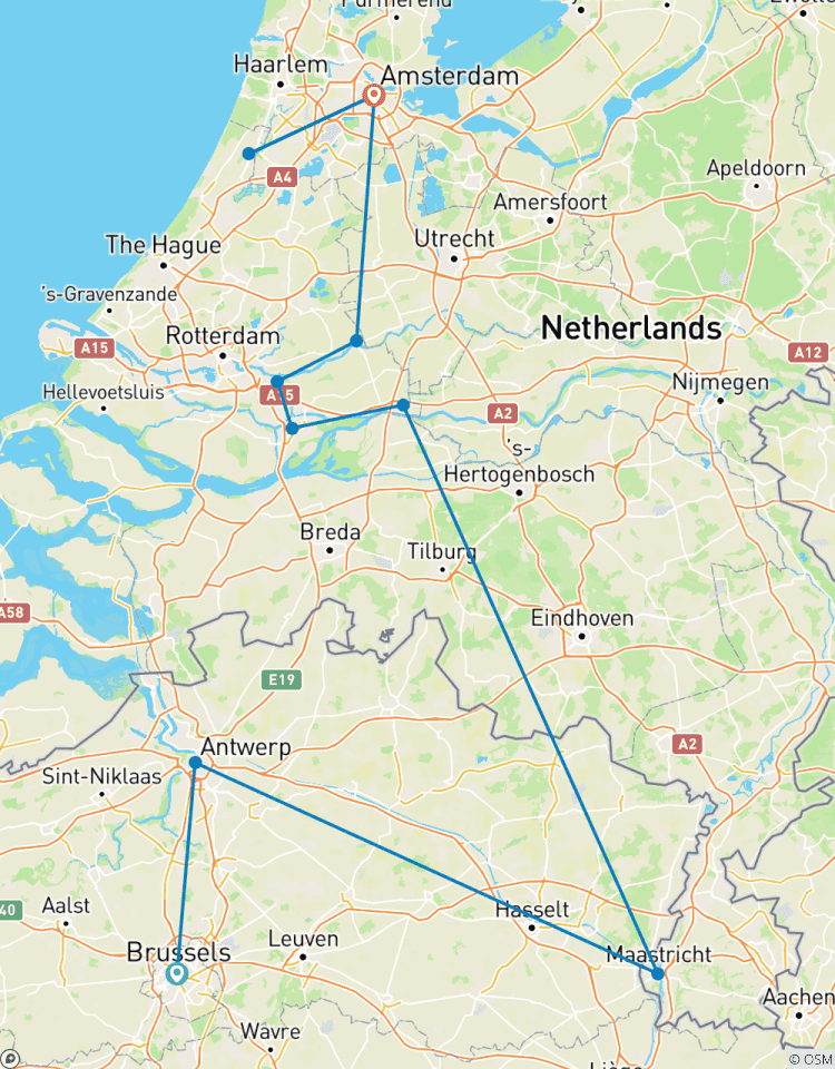 Holland & Belgium at Tulip Time (2027) (Brussels to Amsterdam, 2027) Tour