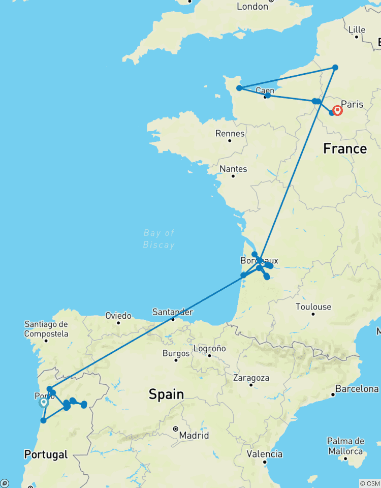 France & Douro Masterpiece 2027 - 31 jours (from Porto to Paris) circuit