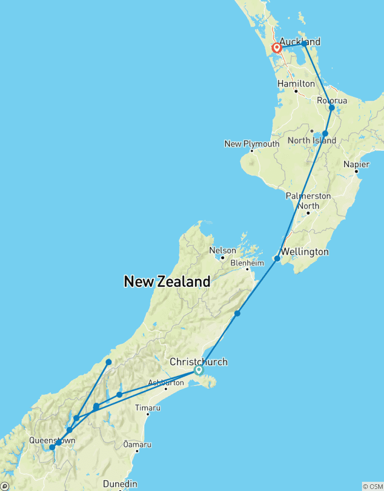 New Zealand Uncovered (Northbound) (16 destinations) Tour