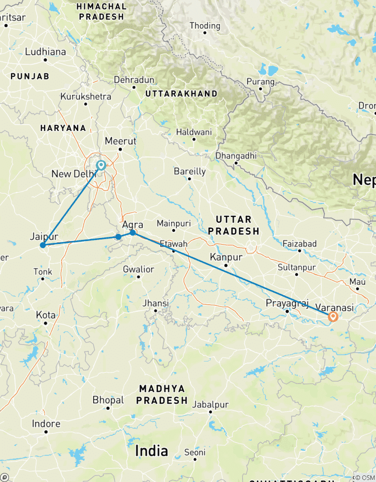 Le Triangle d\'or de l\'Inde et Varanasi circuit