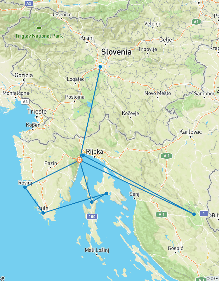 Circuito Costa croata de Istria (11 destinations)