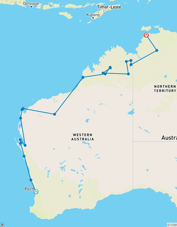 Perth nach Darwin mit Ningaloo Riff, Exmouth, Karijini & Kimberley Rundreise