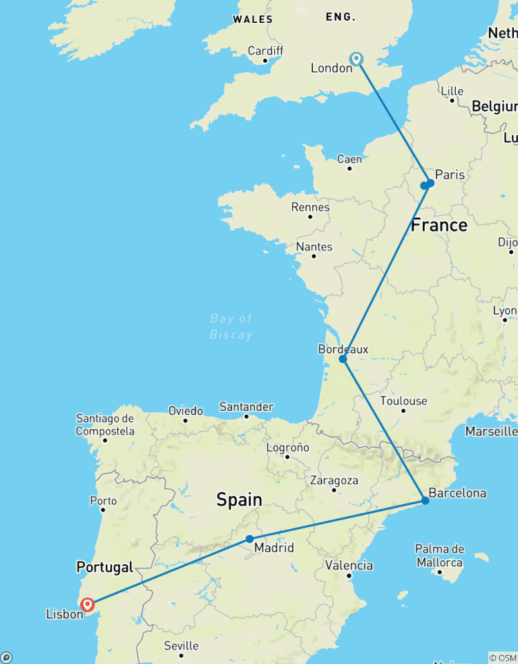 De Londres à Lisbonne : Merveilles de l\'Ouest circuit
