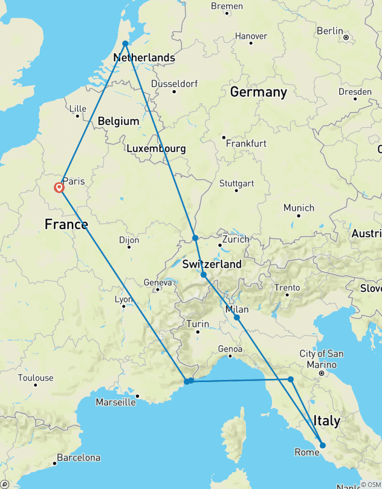 Europe centrale et occidentale : Principales villes et autres circuit