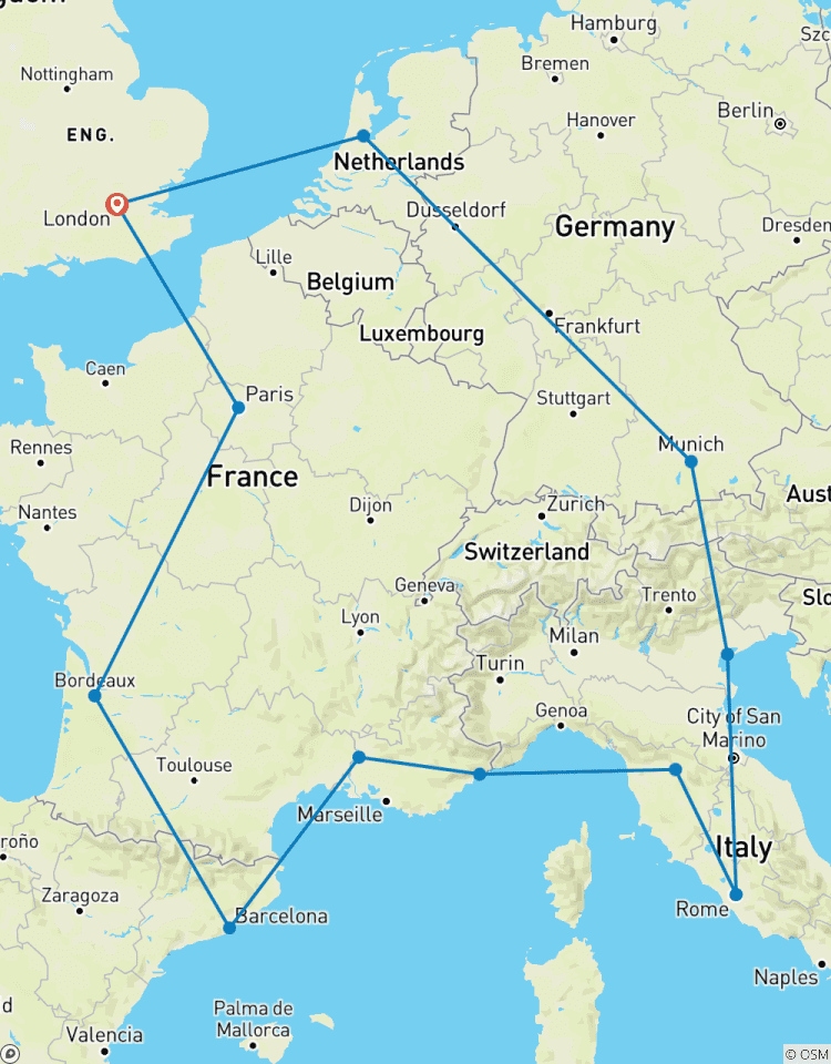 Europe centrale et occidentale : La ville rencontre la côte circuit