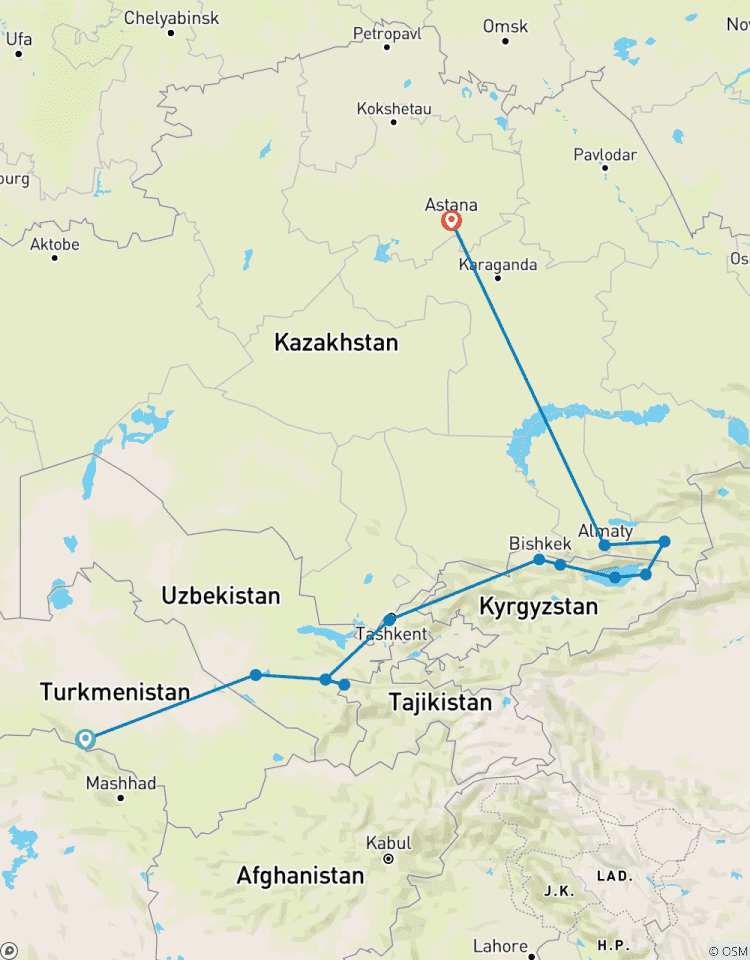 Trip to the Five Stans - Exploring the Wonders of Central Asia, 17 days Tour