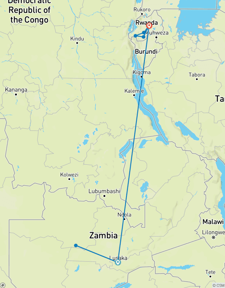 6 Tage Kafue National Park (Sambia) und Nyungwe National Park (Ruanda) Rundreise