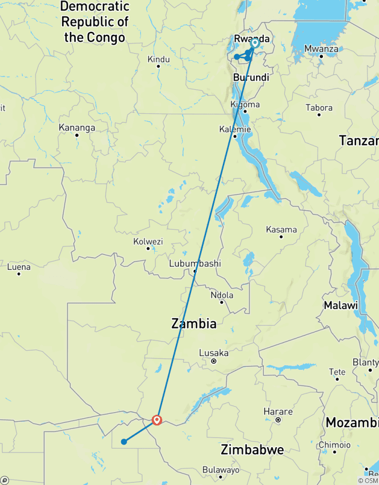 10 Tage Nyungwe-Nationalpark (Ruanda) & Livingstone, Heimatbasis der Victoriafälle (Sambia) Safari-Abenteuer Rundreise