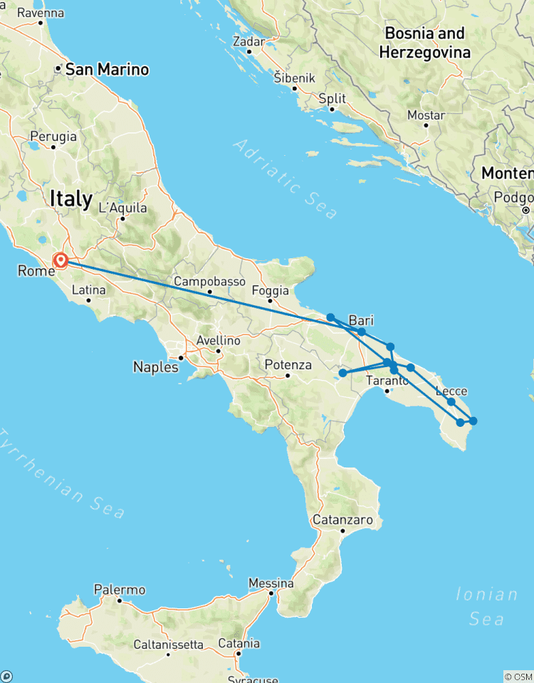 Fantasia Combo : Rome et les Pouilles 11 jours/ 10 Nuits circuit