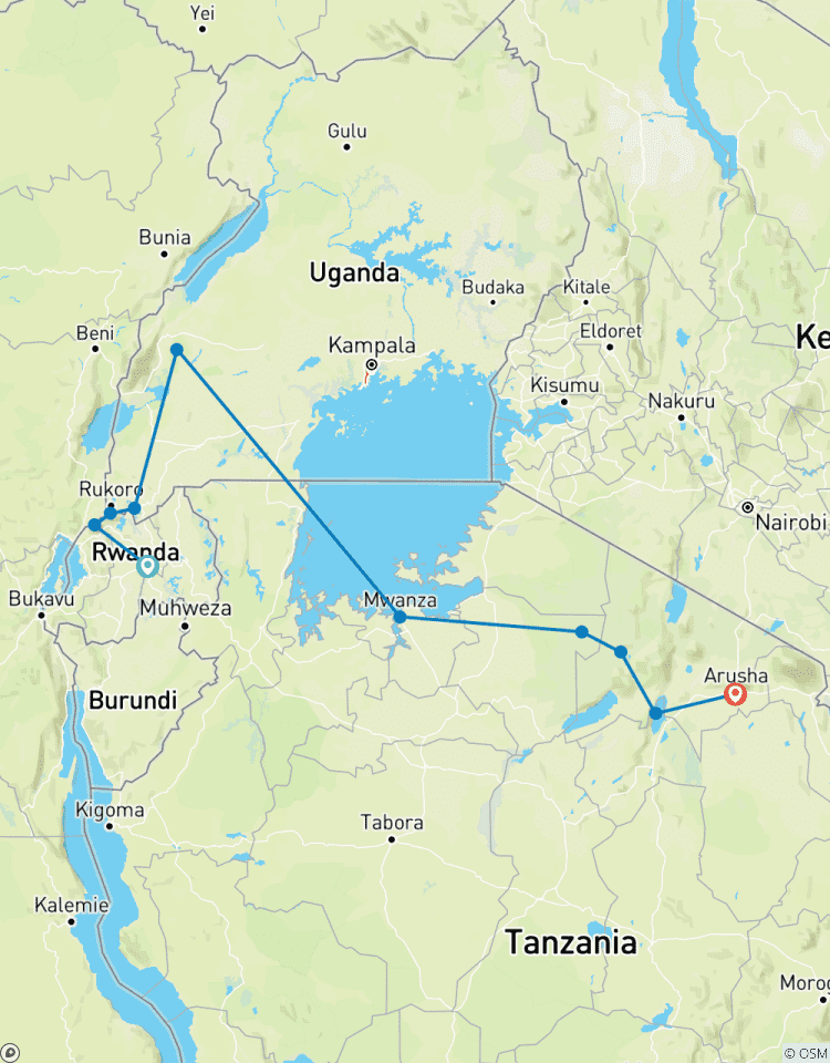 Circuito Expedición de 11 días a Ruanda, Uganda, Tanzania, Primates y Safari