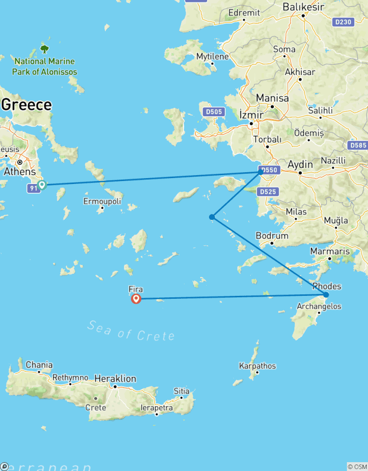 5 Day Cruise to Mykonos, Santorini, Rhodes, Patmos and Kusadasi (Turkey) from Athens Tour