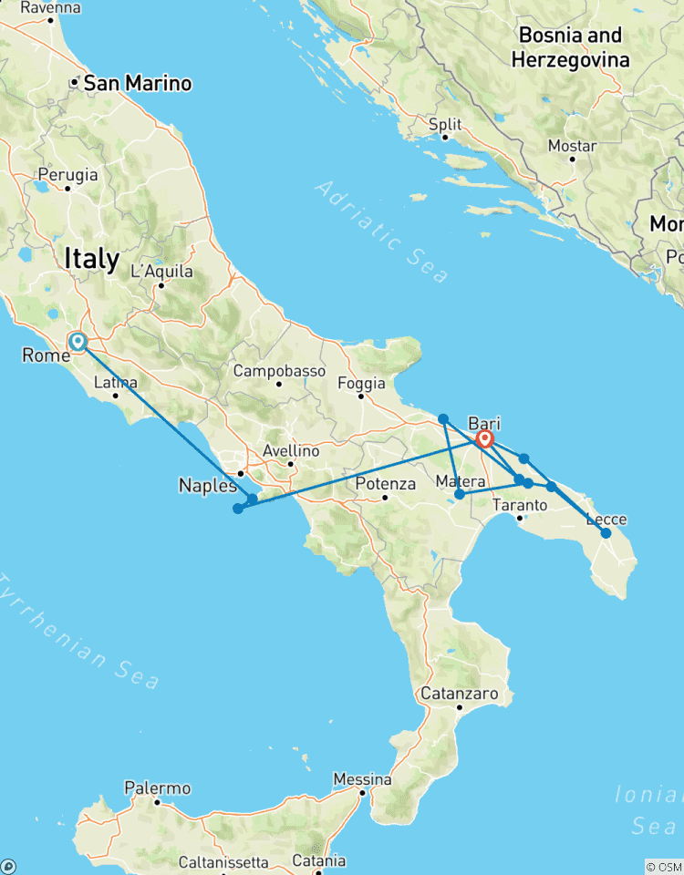 Lumières du Sud : Rome, Sorrente, Capri et les Pouilles circuit
