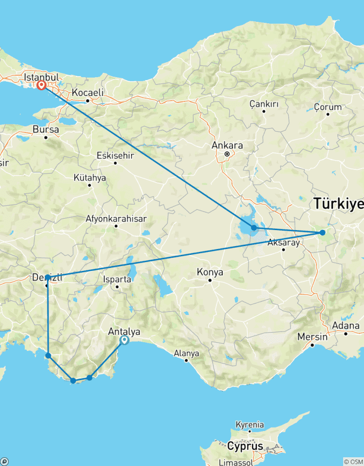 Croisière Antalya - Istanbul + Olympos - Fethiye - 9 jours circuit