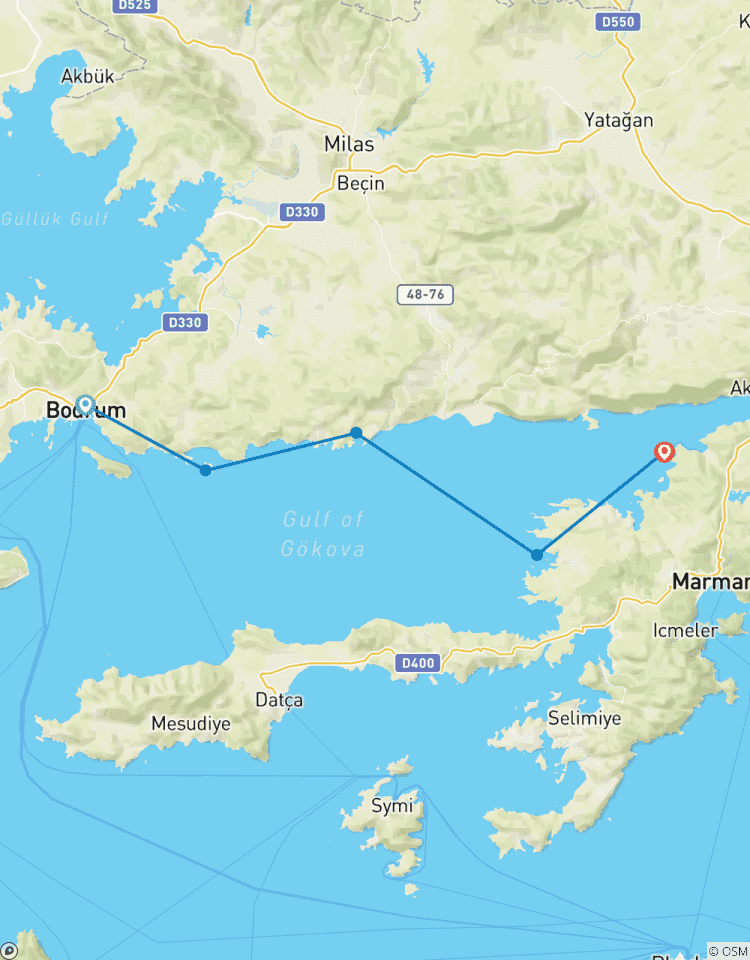 Bodrum to Karacasogut (3 Nights Mini Blue Cruise) Tour