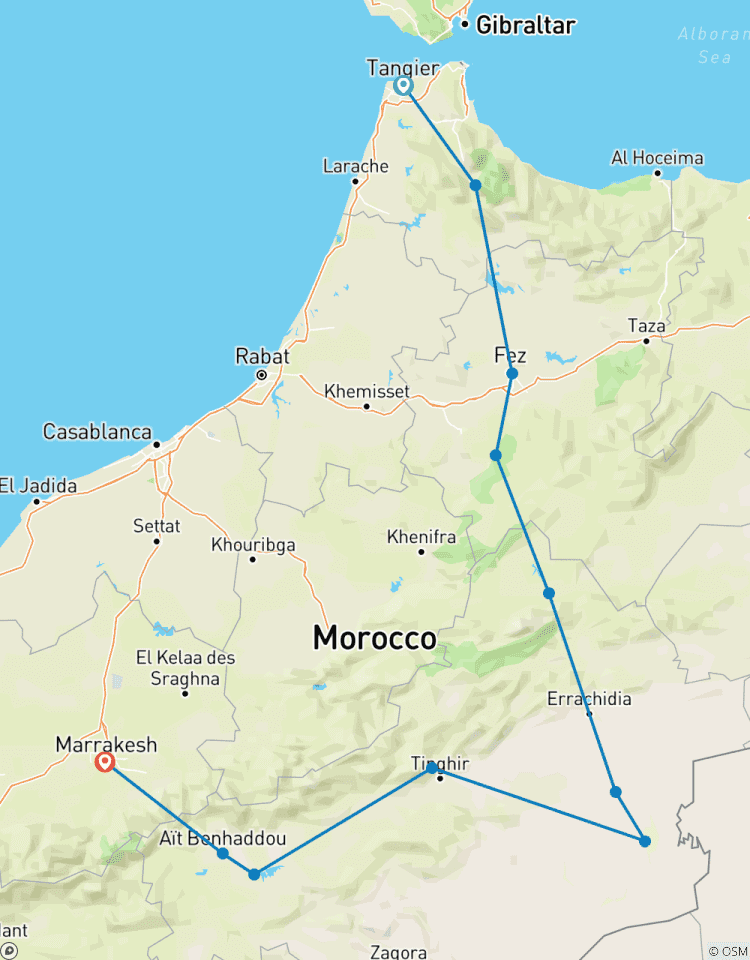 5 Tage luxuriöse private WüstenReise von Tanger nach Marrakesch über Chefchaouen-Fez Rundreise