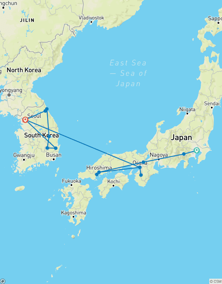 Les points forts du Japon et de la Corée du Sud circuit