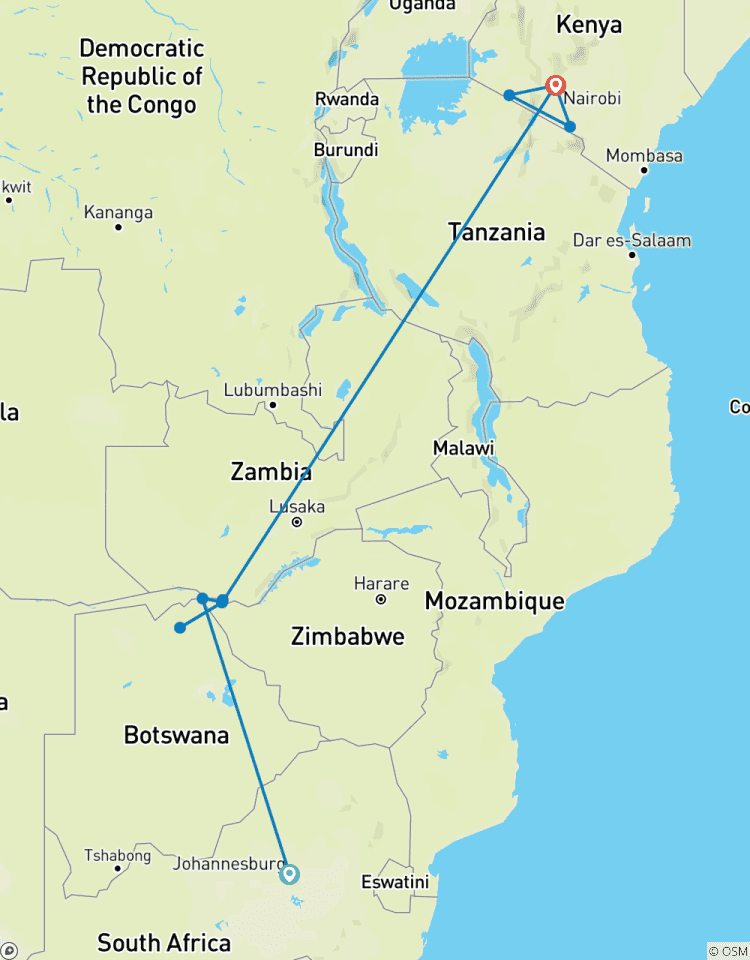 Klassiker Kenia & Südliches Afrika 2026 Rundreise