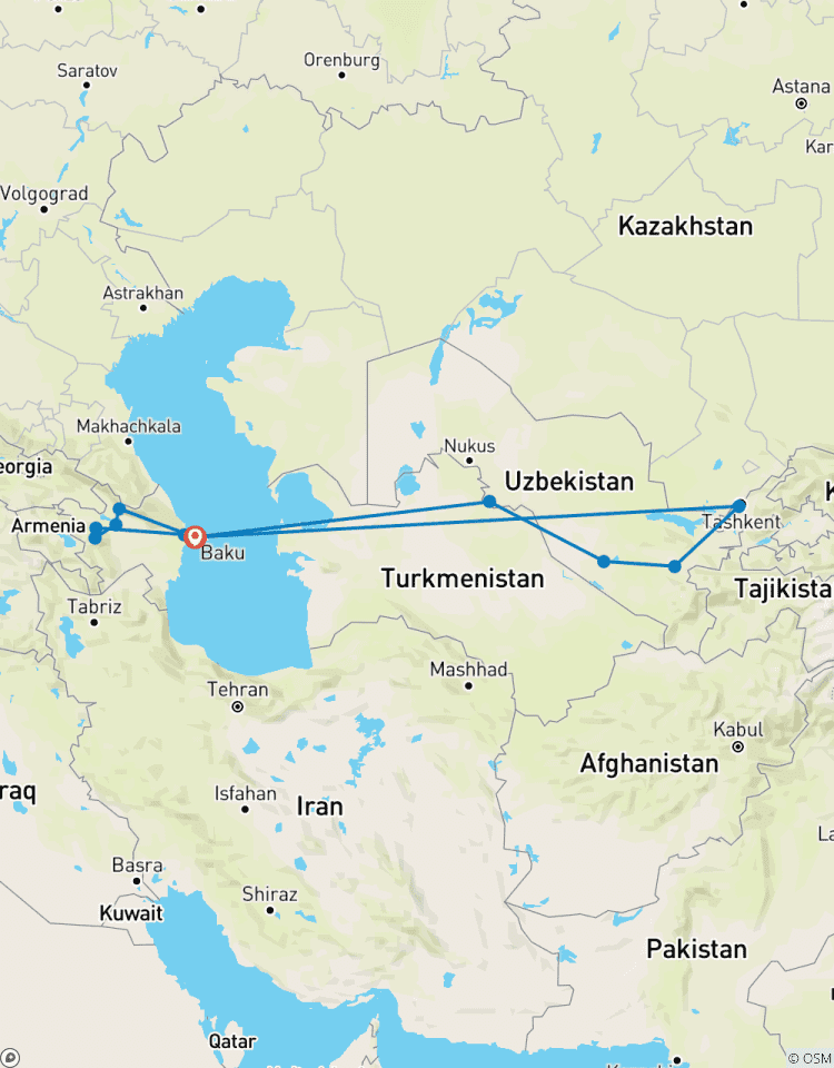 Circuito El Cáucaso se encuentra con Asia Central - viaje cultural por Azerbaiyán y Uzbekistán (incluye vuelo)