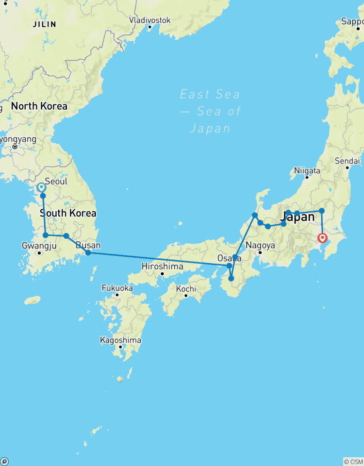 La Corée du Sud et le Japon féodal circuit