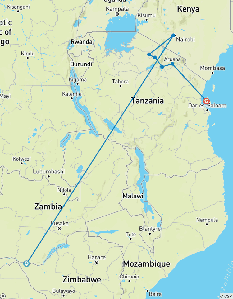 15 Dagen: Victoria Watervallen - Maasai Mara - Serengeti en Zanzibar-rondreis