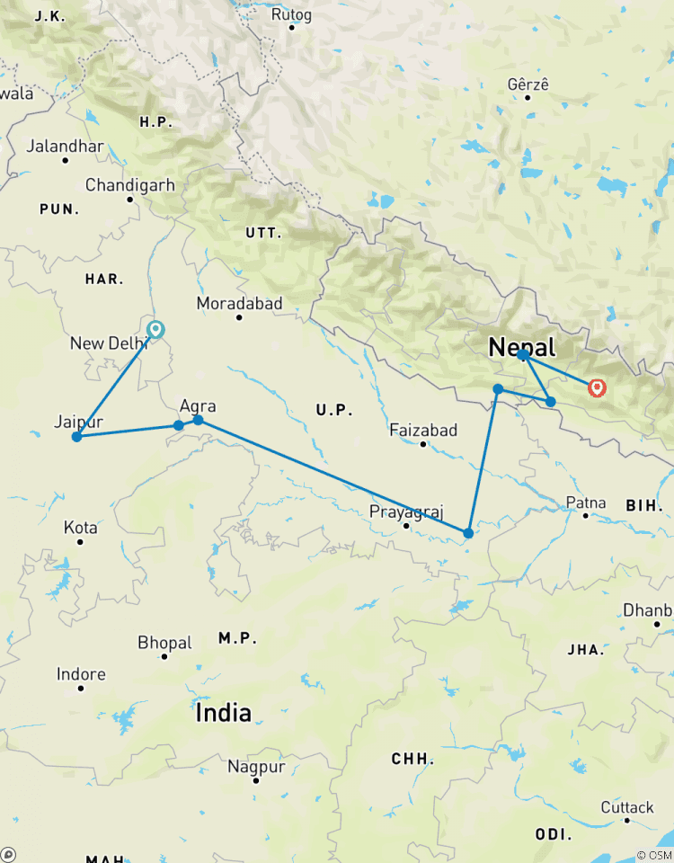 Highlights of Northern India & Nepal Tour
