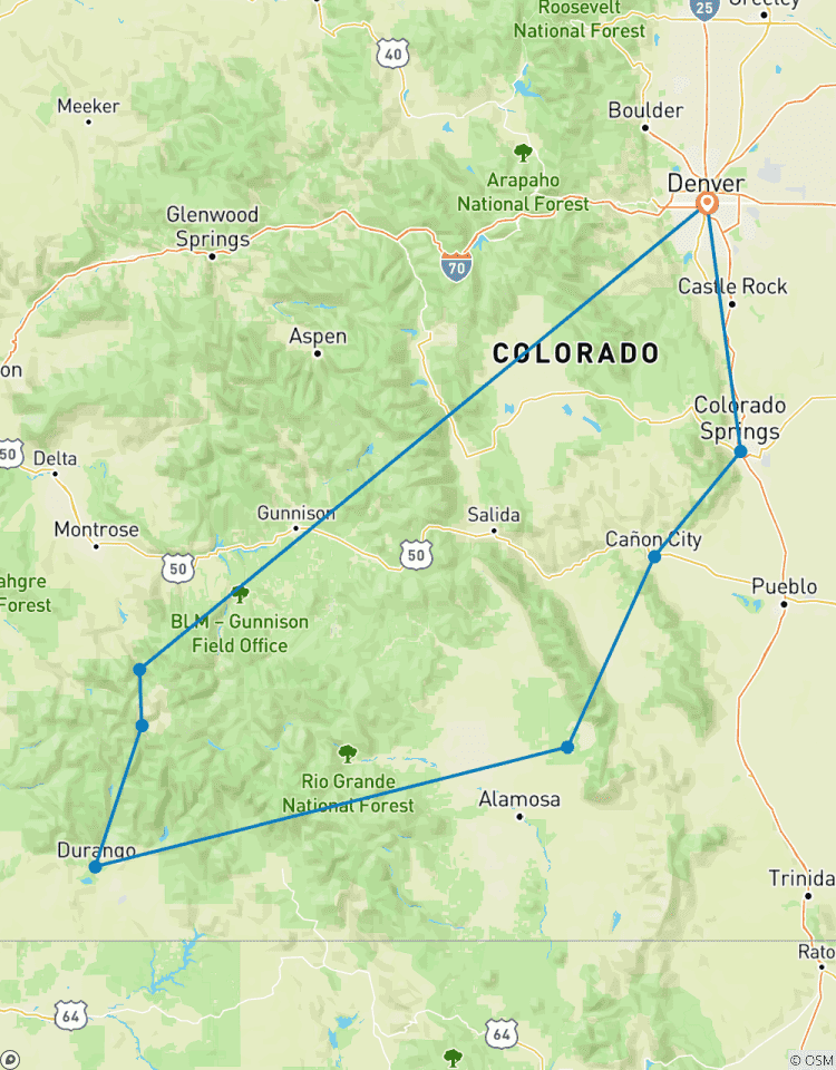 7 Tage-Eisenbahnstrecken des Alten Westens | Colorado Rundreise