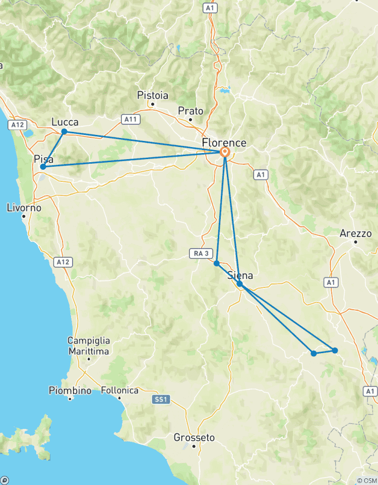 Toscane4You | Circuit indépendant avec excursions journalières partagées | 8jours/7nuits circuit