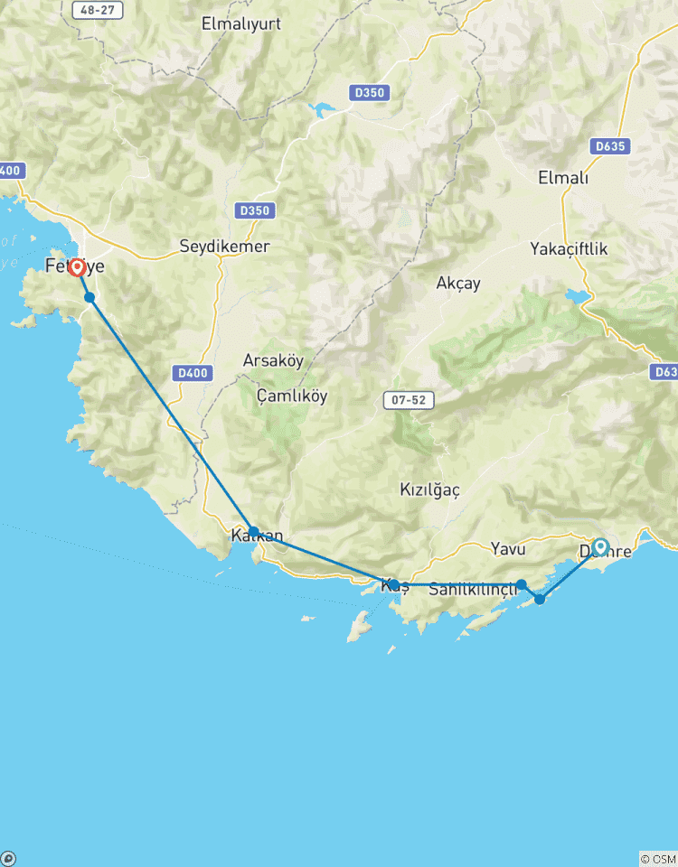 Circuito Crucero en velero de Demre a Fethiye 6N/7D