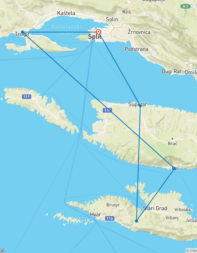 Active and Padel Cruise Split - Hvar, Bol and Trogir 3 nights Tour