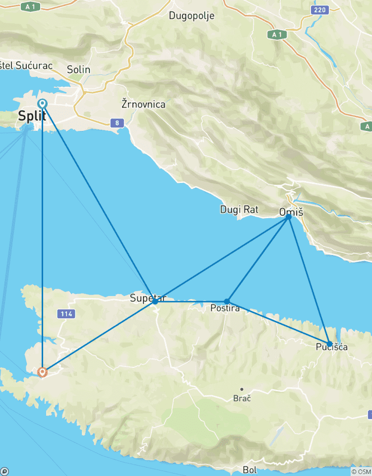 Active and Padel Cruise Split - Brac and Omis 4 nights Tour