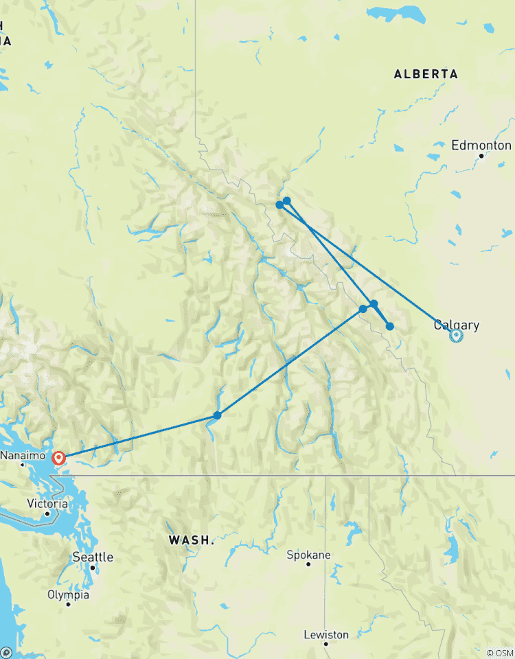 Circuit de 6 jours dans les Rocheuses, de Calgary à Vancouver : Banff, Jasper et Lake Louise circuit