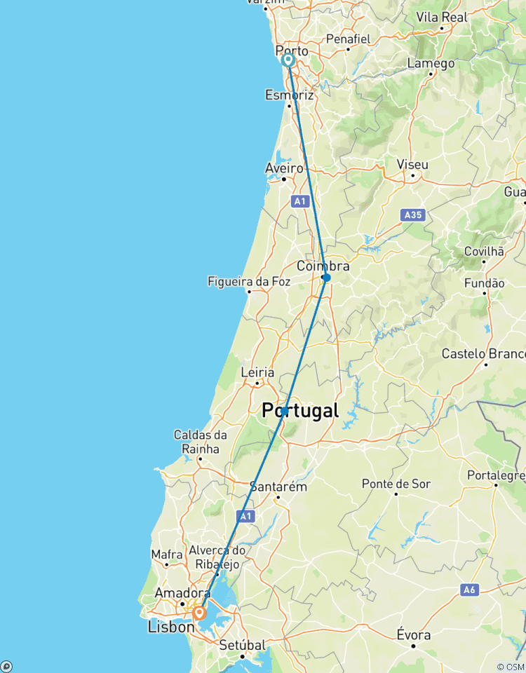 Circuito 6 días de Oporto a Lisboa