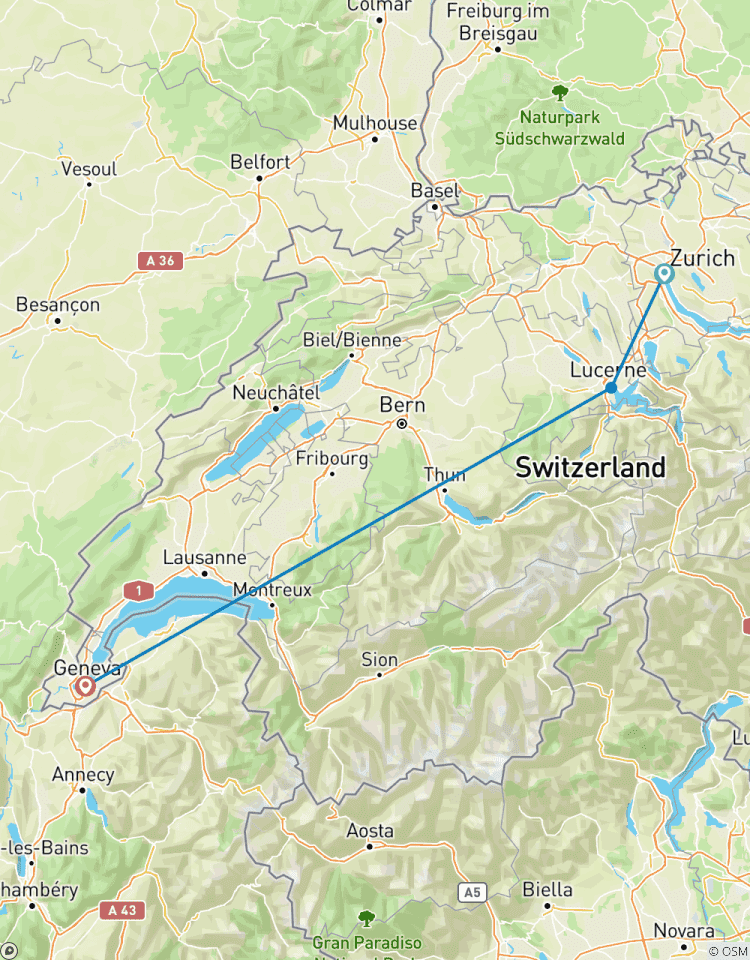Luxe Zwitserland Rondreizen voor Senioren - 10 Dagen-rondreis