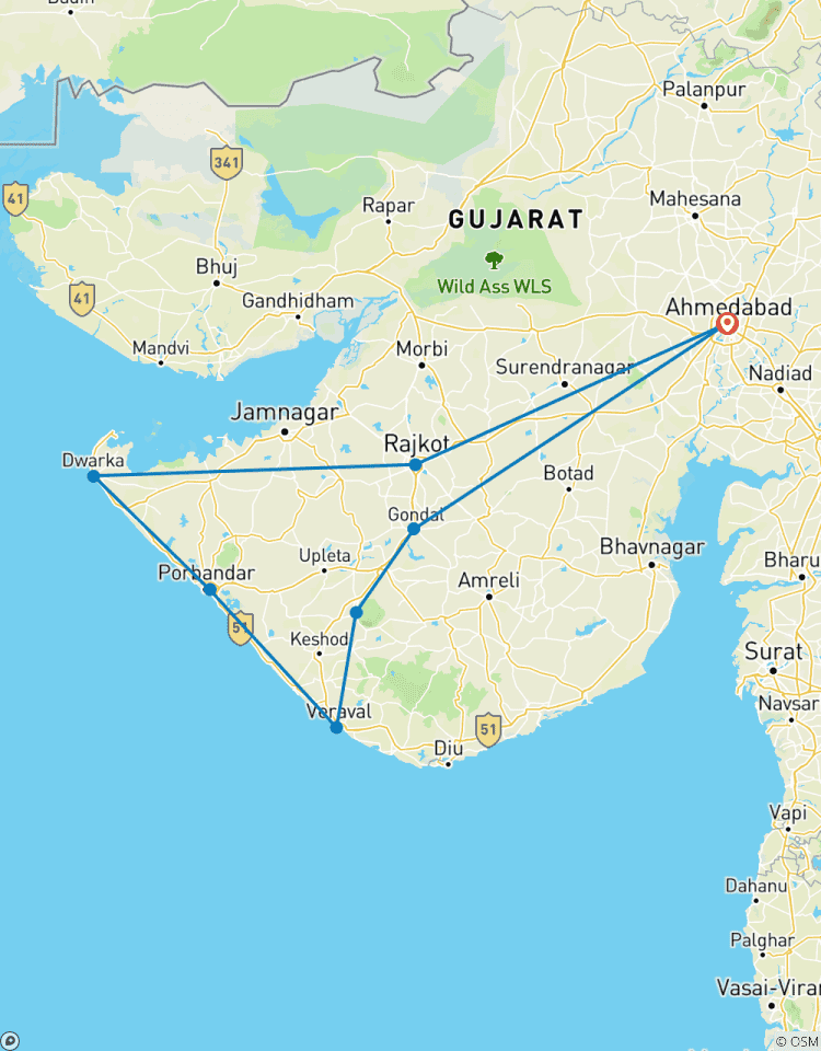 Goddelijk Gujarat Circuit: Ahmedabad - Somnath - Dwarka - Rajkot-rondreis