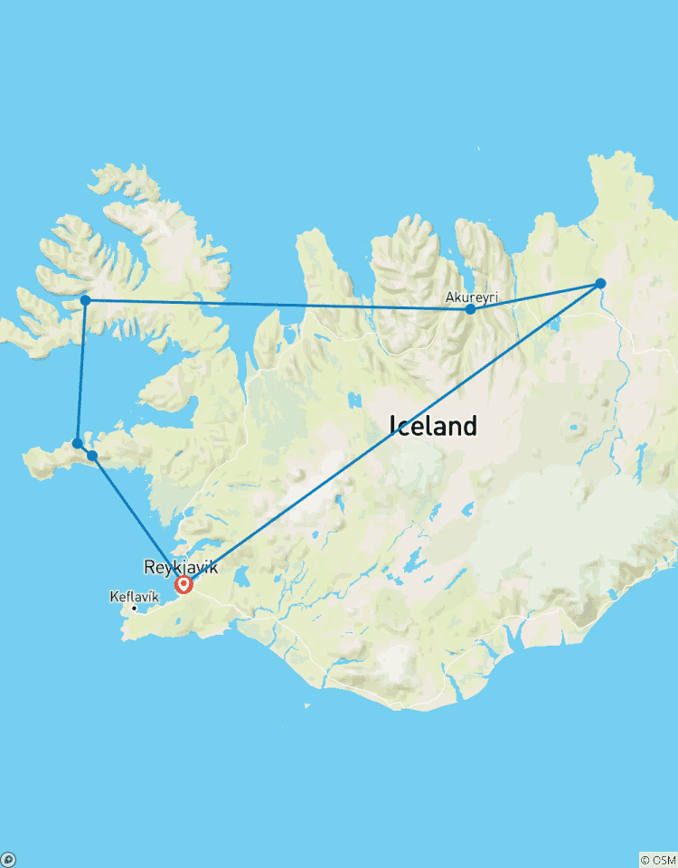 Contournement de l\'Islande - Pays des fjords et des chutes d\'eau épiques circuit