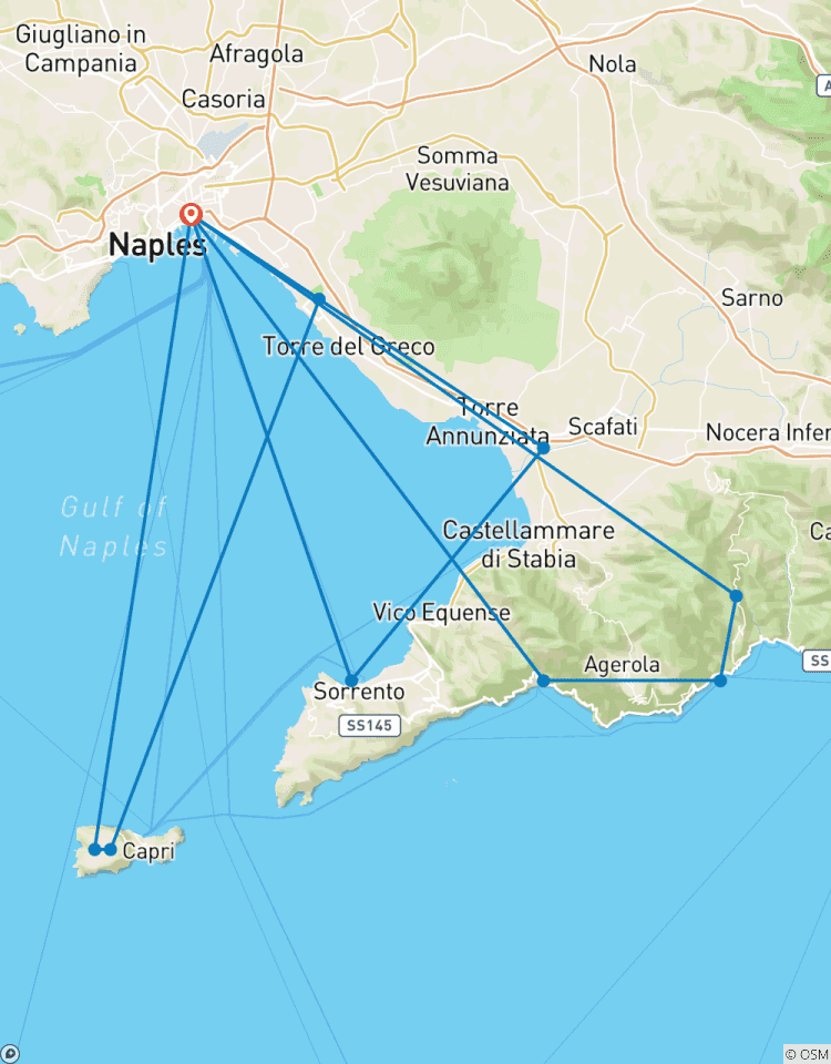 Circuito Gran Recorrido Costa Amalfitana, Positano, Capri, Nápoles, Pompeya y Sorrento - 7 Días