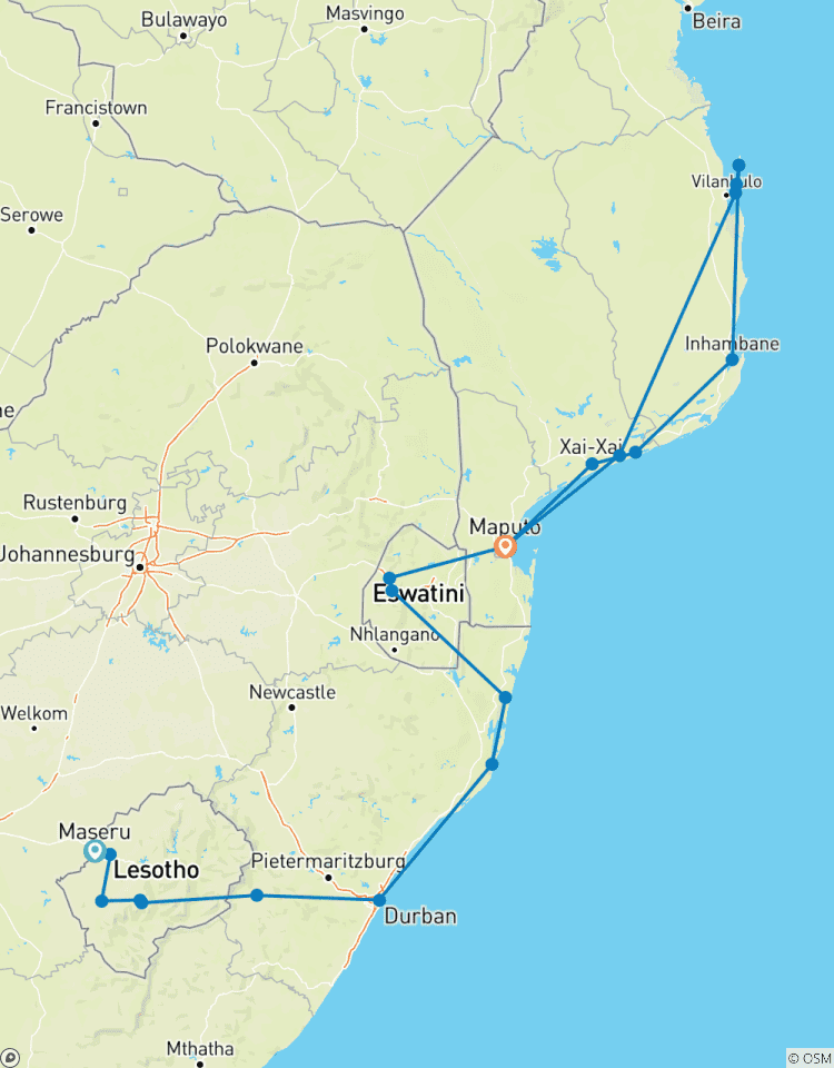 Circuito Ruta Zulú - Lesoto, Sudáfrica, Eswatini, Mozambique