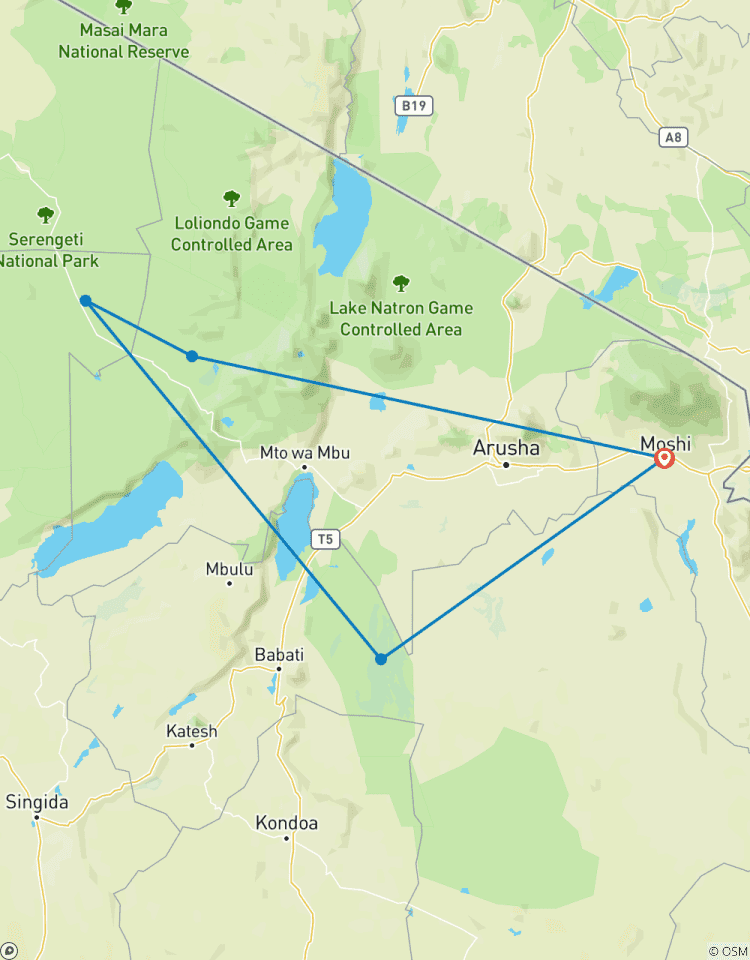 Safari de 8 jours au Serengeti pour la migration des gnous circuit