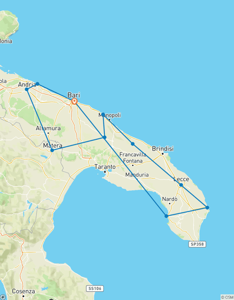 Apulien und Matera Tour 8 Tage ab Bari in kleiner Gruppe Rundreise