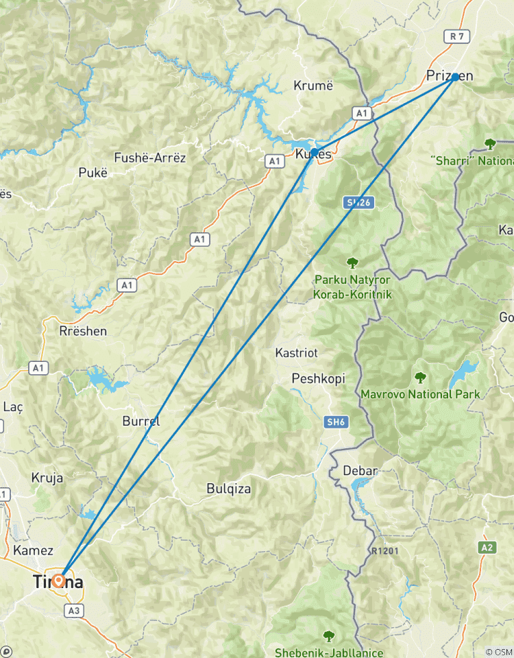 Circuito Aventura de 2 días desde Tirana a Brezovica, Prevalla y Prizren (Kosovo)