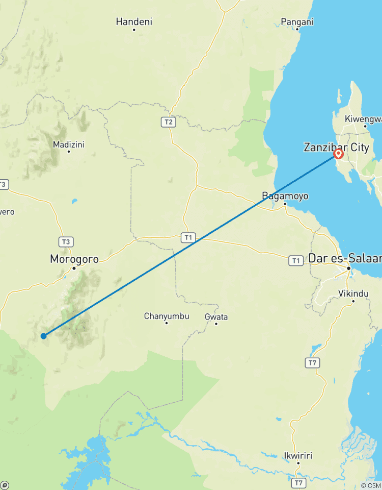 Circuito Excursión en avión de un día al Parque Nacional de Mikumi en Zanzíbar