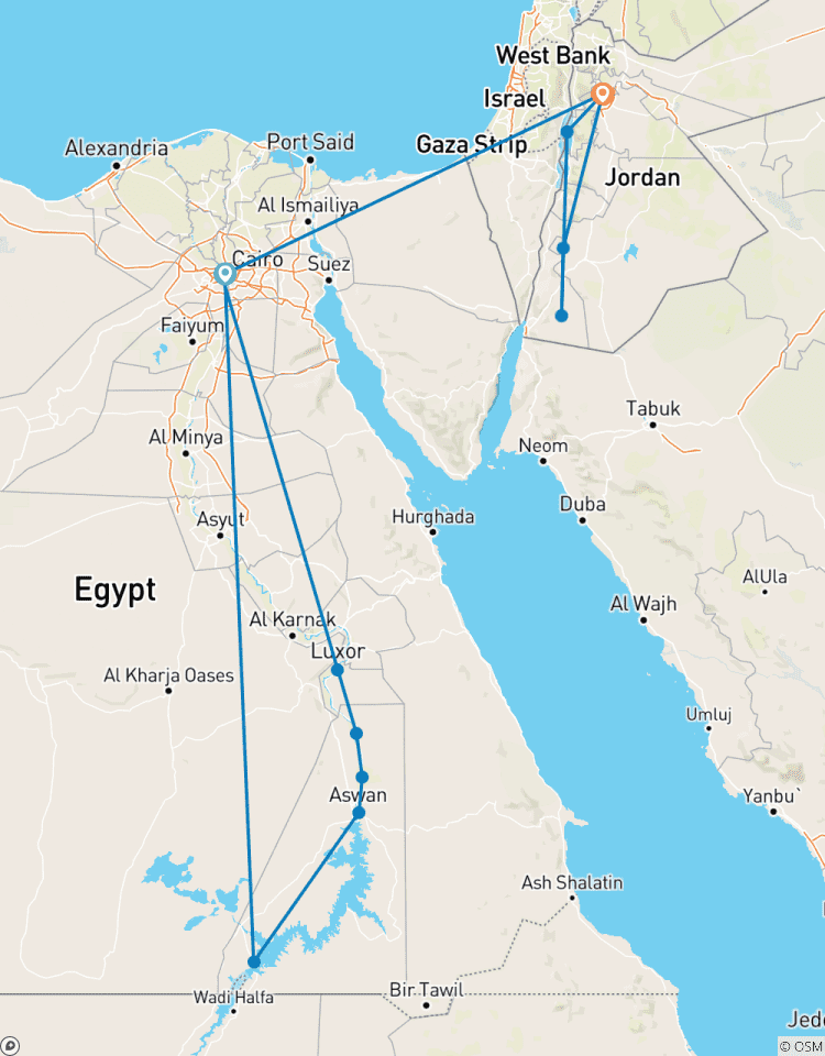 Circuito La aventura te espera en Egipto y Jordania / cambio gratuito al crucero de lujo Dahabya por el Nilo - Todos los vuelos incluidos)