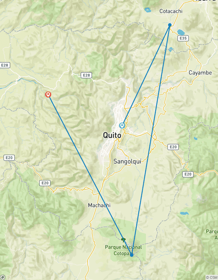 6 jours de découverte de l\'Équateur continental : Quito, Otavalo, Cotopaxi et la forêt nuageuse de Mindo circuit