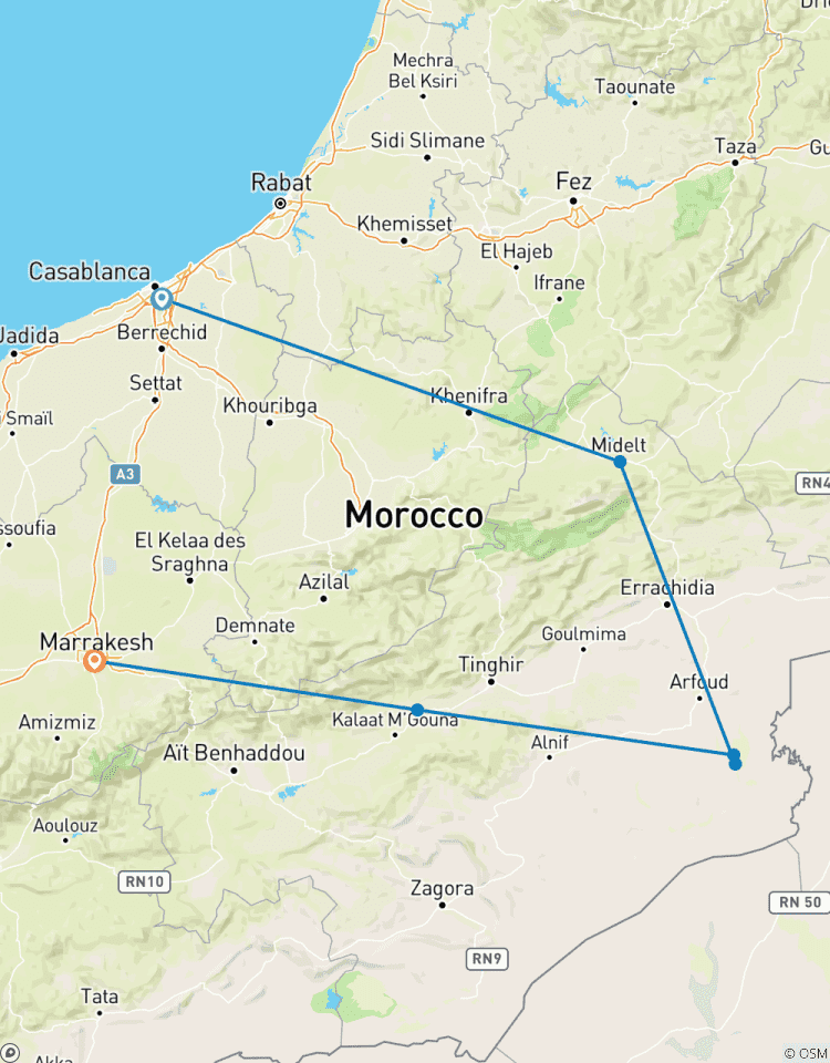 Circuito Un tour inolvidable de 4 días por el desierto, de Casablanca a Marrakech