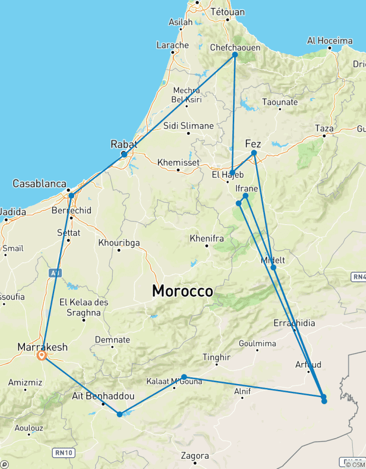 Circuito Excursión de 7 días por el desierto de Marruecos desde Marrakech