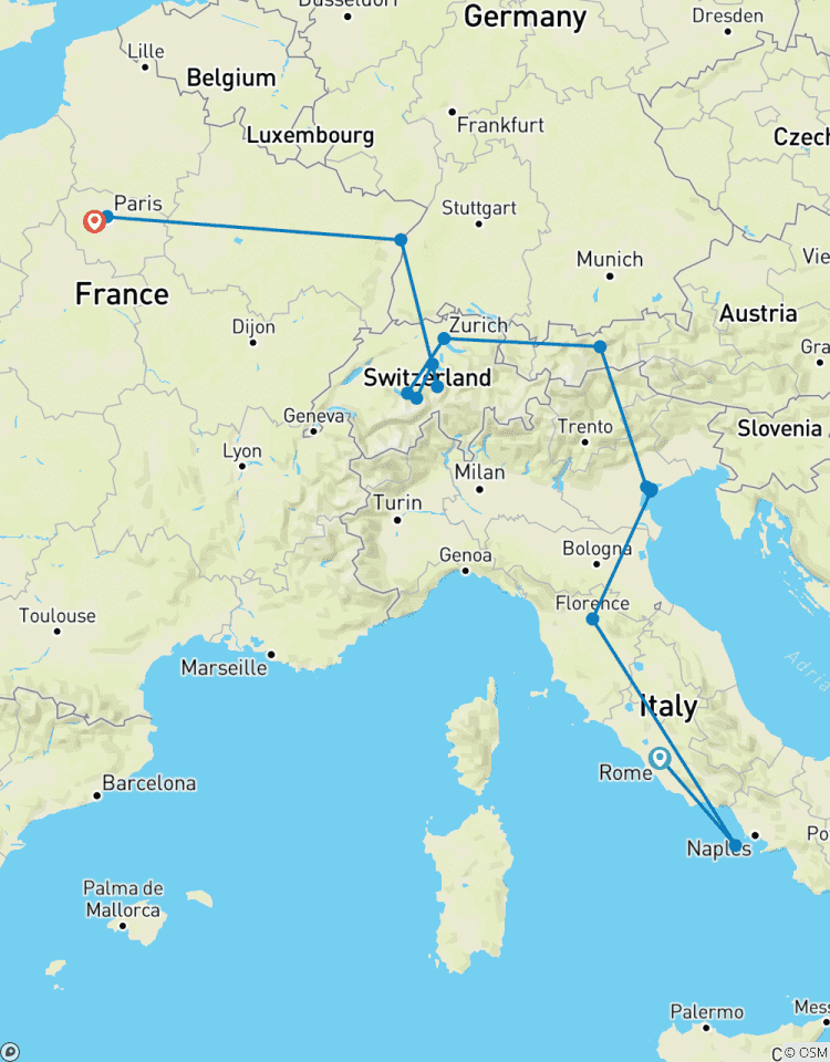 Grand European Adventure Rome to Paris - 10 days Tour