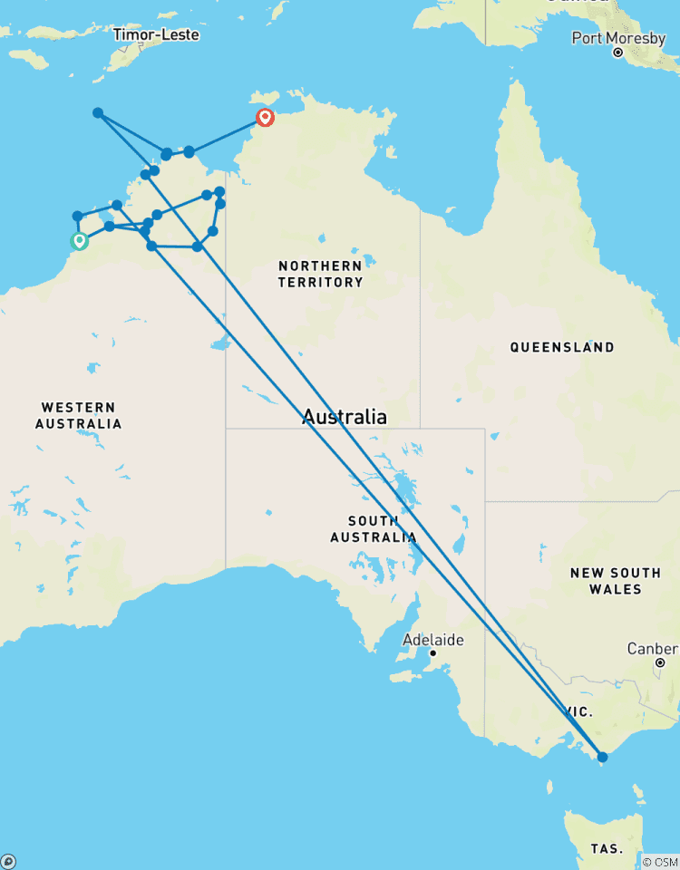 Essenz der Kimberley mit Kimberley Coastal Expedition Kreuzfahrt Darwin > Broome (2027) (von Broome bis Darwin) Rundreise