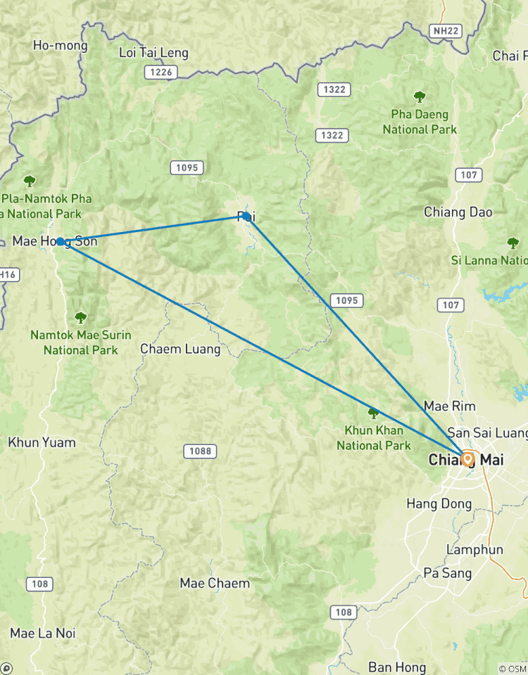 Circuito Un descubrimiento panorámico de Chiang Mai a Mae Hong Son